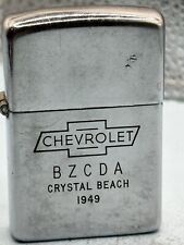 Vintage 1937-1950 Chevrolet 3 Barrel Hinge HP Chrome Zippo Lighter picture