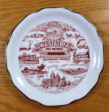 Iowa State Fair Plate White Vintage Des Moines Souvenir State Capitol 7