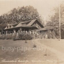 1929 RPPC Main Bungalow Pinewood Camp Canton Oxford County Maine ME Postcard picture