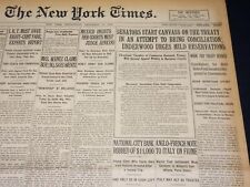 1919 DECEMBER 17 NEW YORK TIMES - SENATORS START CANVASS ON THE TREATY - NT 8540 picture