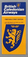 BRITISH CALEDONIAN AIRWAYS AIRLINE TIMETABLE SUMMER 1979 BCAL FIRST EDITION picture