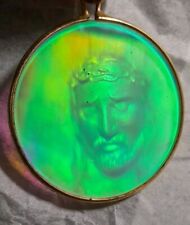 Vintage Rare Stunning Jesus Christ Crown of Thorns Hologram 3D Medal Pendant picture