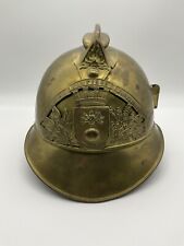 Antique Ca.1890s French Fireman's Brass Helmet picture