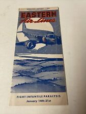 Eastern WWII January 1944 AIRLINE TIMETABLE SCHEDULE Brochure flight Map picture