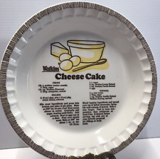 Vintage WATKINS Cheese Cake Recipe Pie Dish #6296  11 in. Made in USA picture