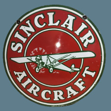 Porcelain Sinclair Aircraft Enamel Metal Sign Size 30