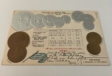 Embossed coinage national flag & coins vintage postcard currency  Greece picture