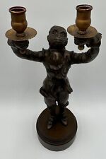 Vintage Bronze Monkey / Butler 2-Light Candelabra/Candle Holder picture