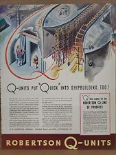 1942 Robertson Q-Units Fortune WW2 Print Ad Q4 Shipbuilding H.H. Robertson Ships picture