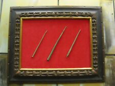 3 Framed Ancient Bronze Pins over 4000 Years Old according to paperwork picture
