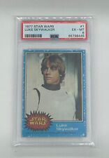 Star Wars- Series 1 Topps trading card. #1 Luke SkyWalker. PSA 6 picture