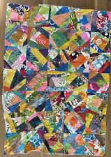 VTG 60s Thru 70s Bright Hawaiian Crazy Quilt Factory Offcuts Checkers & Pogo picture
