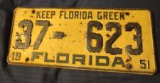 Antique Car Tag 1951 Florida License Plate 🚗 Rustic Wall Art Man Cave Sign Etc. picture
