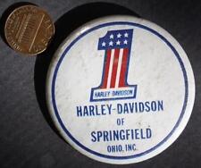 1980-90s Springfield Ohio Harley Davidson Motorcycles # 1 RWB pin VERY SCARCE--- picture