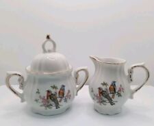 Small Vintage Royal Crown Creamer & Sugar Bowl Set W/Birds Made In Japan picture