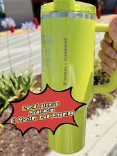 STANLEY X Starbucks 2024 Summer Exclusive Lime Green Shimmer 40oz Tumbler picture