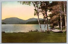 Blue Mountain Lake From Curry's. Adirondacks Hand Colored New York Postcard picture