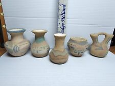 Vintage Southwestern Mini Sand Pottery Lot Vase Wedding Jug Ewer  picture