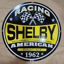 SHELBY RACING PORCELAIN ENAMEL SIGN 30 INCHES ROUND picture