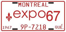 Montreal Canada Expo 67 License Plate picture