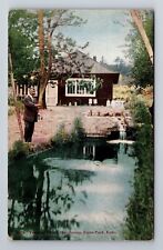 Estes Park CO-Colorado, Gent Feeding Trout, Fish Hatchery, Vintage Postcard picture