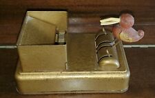 1930s Vintage Brass and Wood Bird Cigarette Dispenser picture