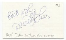 David Fisher Signed 3x5 Index Card Autographed Signature Author Writer picture