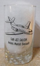Aviation Fan Jet Falcon Avions Marcel Dassault  Barware Glass Tumbler ~ Airplane picture
