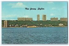 c1960 New Jersey Skyline Apartment Complexes Hudson River New York NY Postcard picture