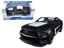 2012 Ford Mustang Boss 302 Matt Black and White 1/24 Diecast Model Car picture