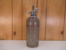 Vintage 1930s Sparklets Soda Siphon Seltzer Glass Wire Mesh Bar Water Bottle picture