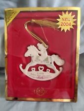 Lenox 2004 Baby's First Christmas Bear on Rocking Horse Ornament picture