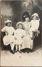 RPPC Duluth Minnesota Melancholy Mother with Children Real Photo Postcard c1910 picture