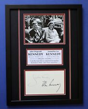 Jacqueline & John F. KENNEDY AUTOGRAPHS framed artistic display JFK President picture