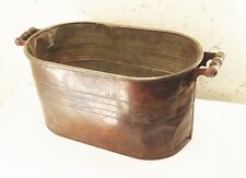 Vtg antrique Rochester copper boiler wash tub with handles primitive decor picture