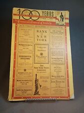 Vintage 1939 100 Yr Anniversary Commercial &financial Chronicle New York... picture