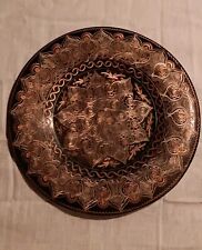 Exquisite Vintage Engraved Turkish Copper Decorative Plate, Large 10