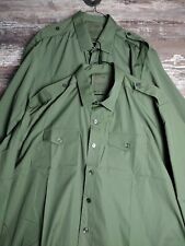 BRITISH ARMY OLIVE GREEN GENERAL SERVICE SHIRTS (2) LONG SLEEVE NWOT SZ 47/48 picture