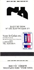 Yvon St-Gelais Inc., Furniture & Acc. Electrical Vintage Matchbook Cover picture