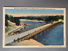 Vintage 1930s-1940s Yellowstone River Yellowstone National Park Postcard Bridge picture