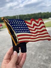 NOS ORIGINAL 1940'S AMERICAN FLAG LICENSE PLATE TOPPER RARE WW2 USA VINTAGE picture