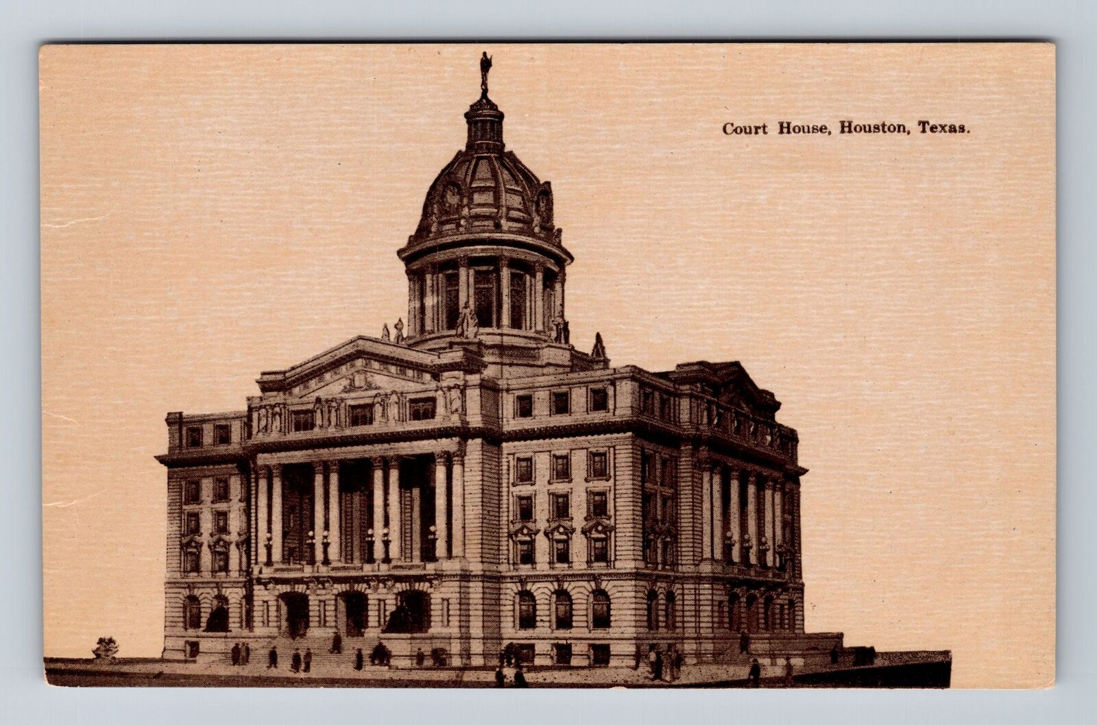 Houston TX-Texas, Court House, Antique, Vintage Postcard