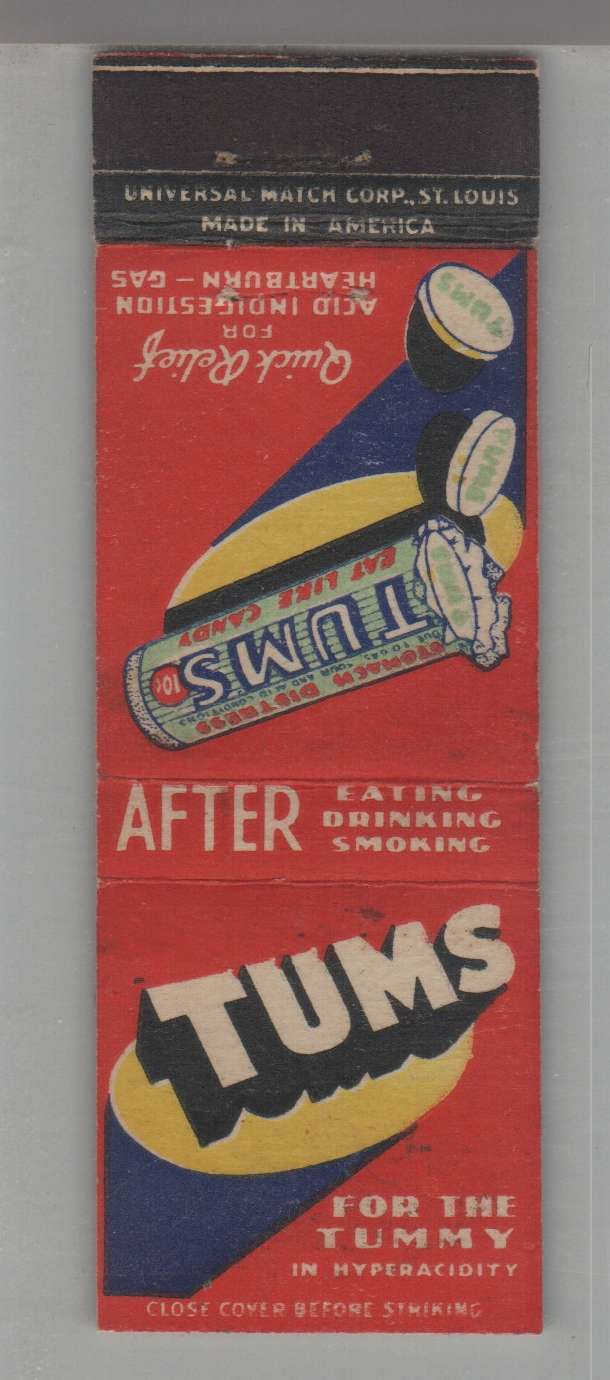 Matchbook Cover - Tums For The Tummy