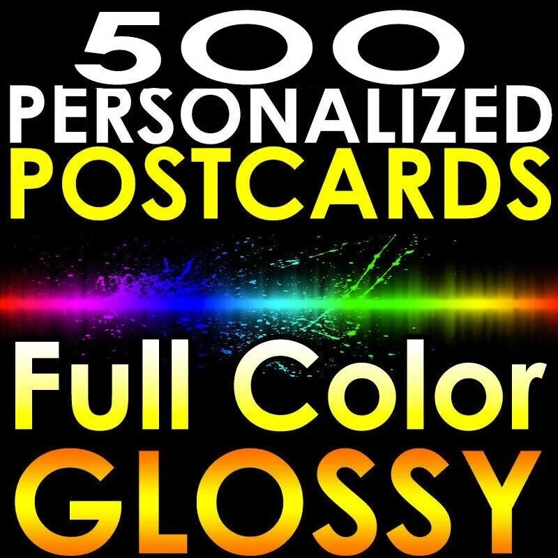 500 CUSTOM PRINTED 5x5 PERSONALIZED Postcards Full Color UV Coated Glossy 5\