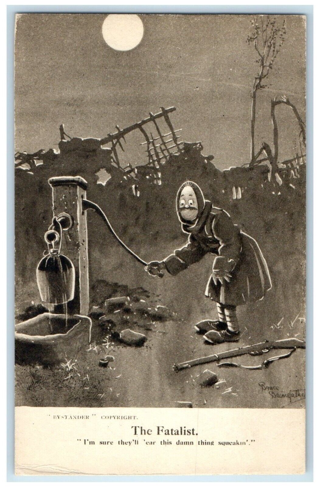 c1910's The Fatalist WWI Comic Humor Antique Postcard