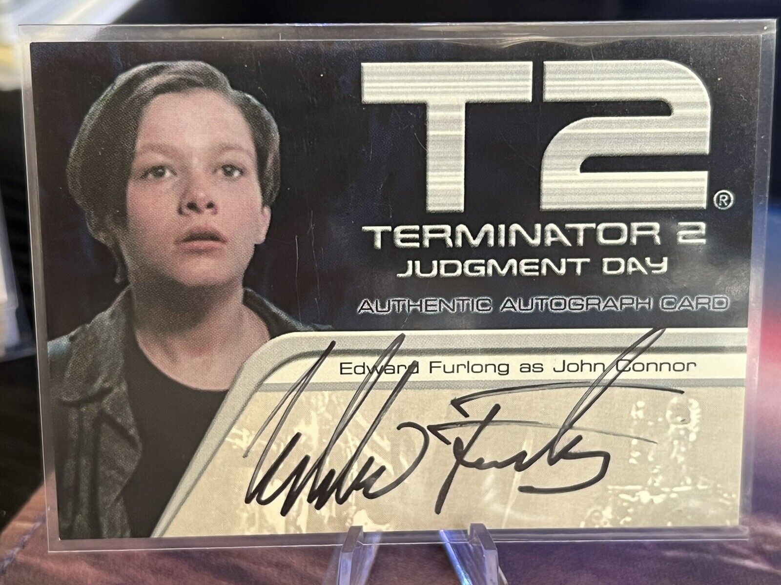 Terminator 2 Judgement Day Edward Furlong On Card Autograph Artbox