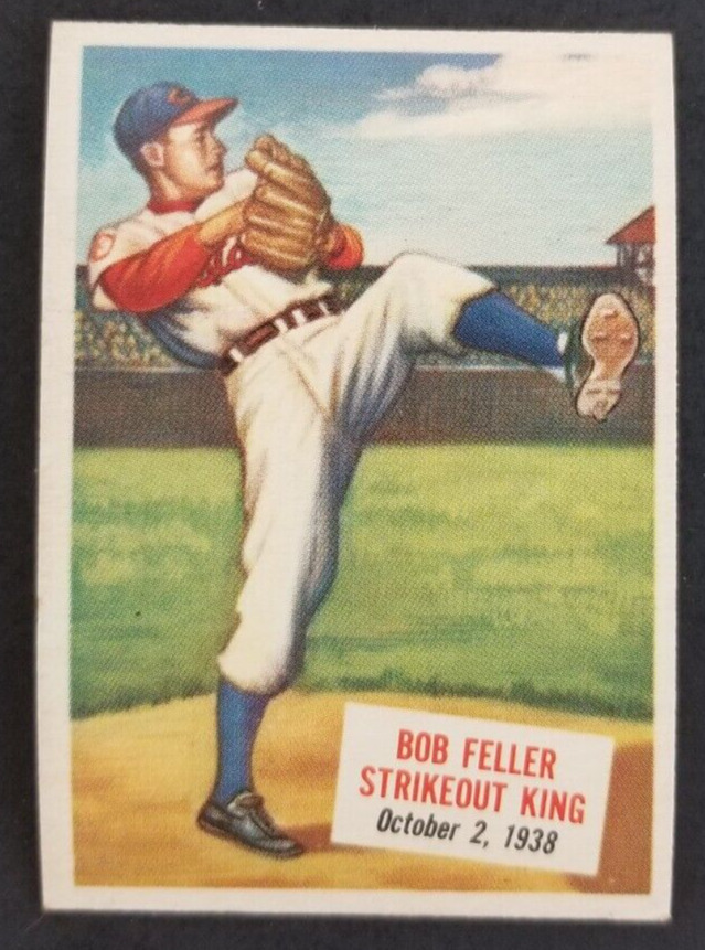 Bob Feller Baseball 1954 Scoop Topps Card #27 (VG Soft Corners)