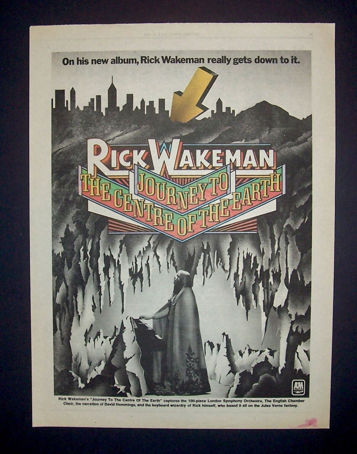 Rick Wakeman Journey To The Center Of The Earth 1974 Poster Type Ad Promo Advert