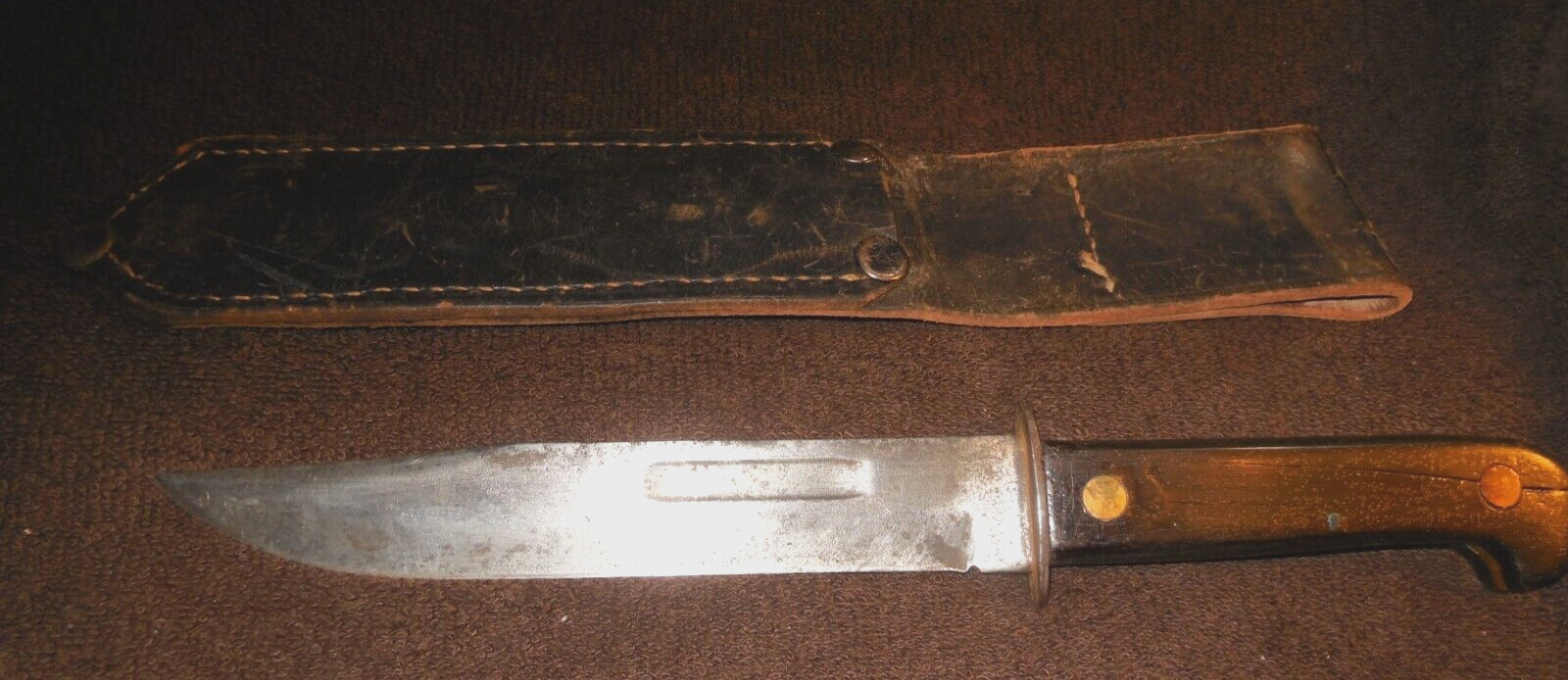 WW2 Royal Cutlery Knife Co. Fighting Knife And Leather Scabbard