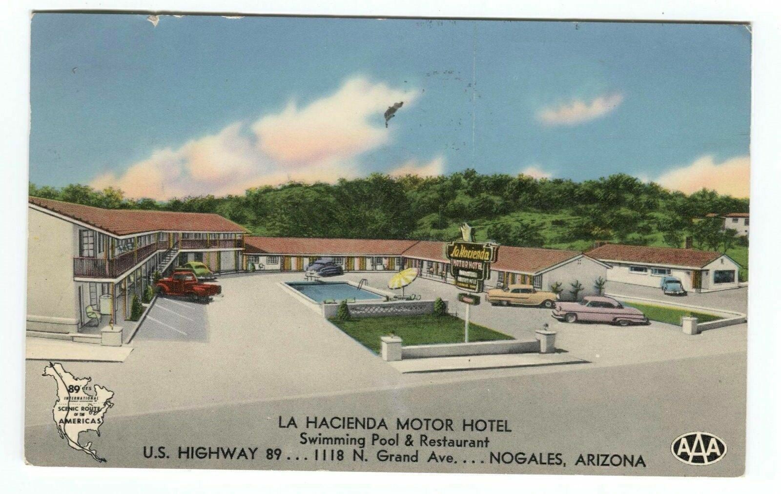 Postcard La Hacienda Motor Hotel Nogales Arizona AZ